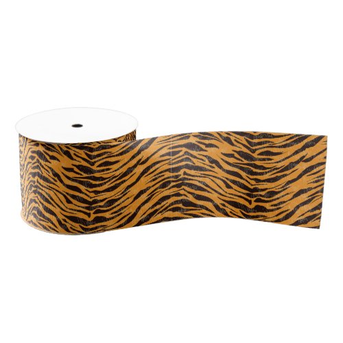 Tiger fur tiger skin animal skin pattern grosgrain ribbon