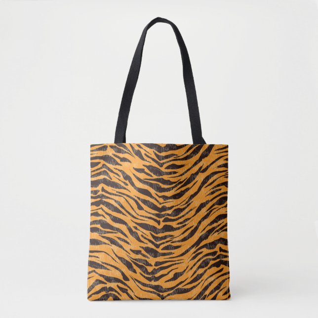 Tiger fur, tiger skin, animal skin pattern tote bag (Front)