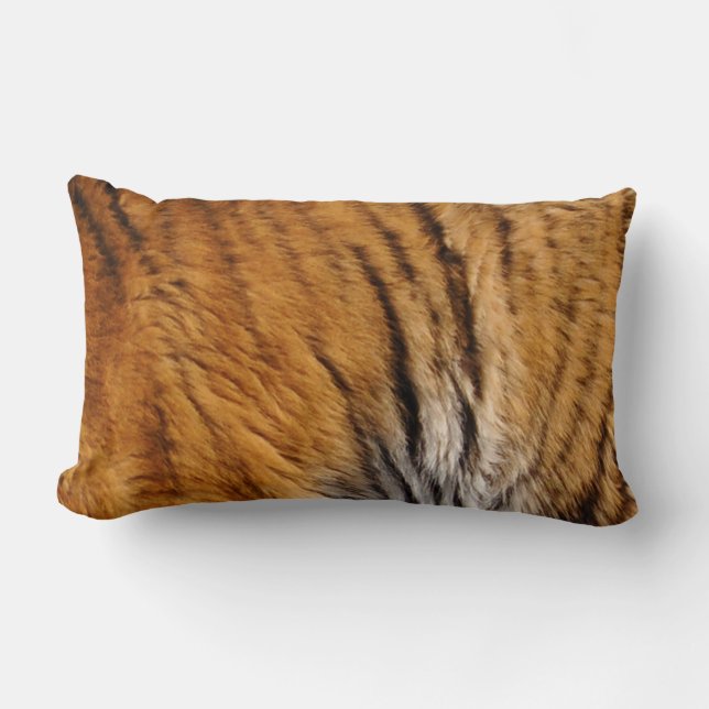 Tiger Fur Wildlife Big Cat Photo-sample Lumbar Pillow (Front)