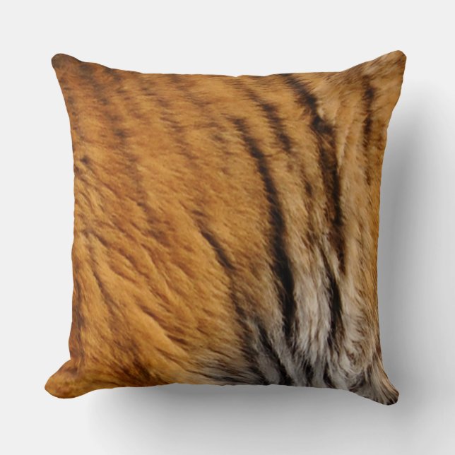 Tiger Fur Wildlife Big Cat Photo-sample Throw Pillow (Front)