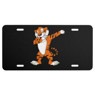 Tiger Gift   Dabbing Cute Tiger Animal Party License Plate