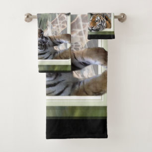 Tiger Giraffe Zebra Lovers Bath Towel Set