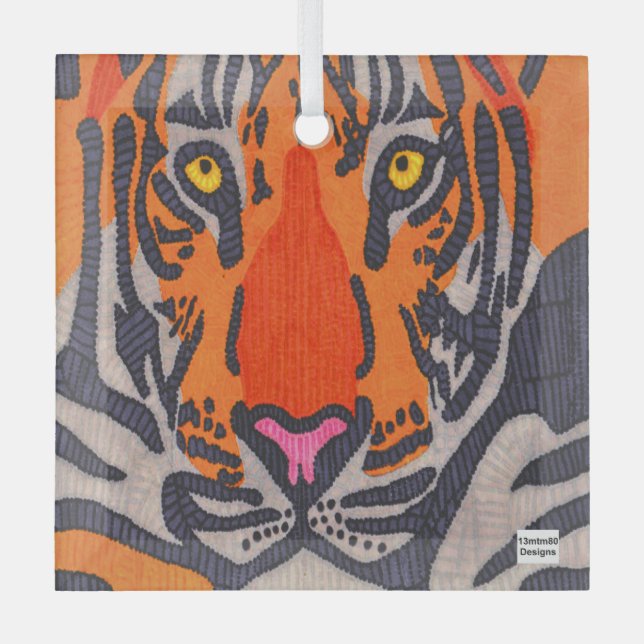 Tiger - Glass Ornament (Front)