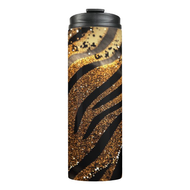 Tiger Glitter Thermal Tumbler 12oz (Front)