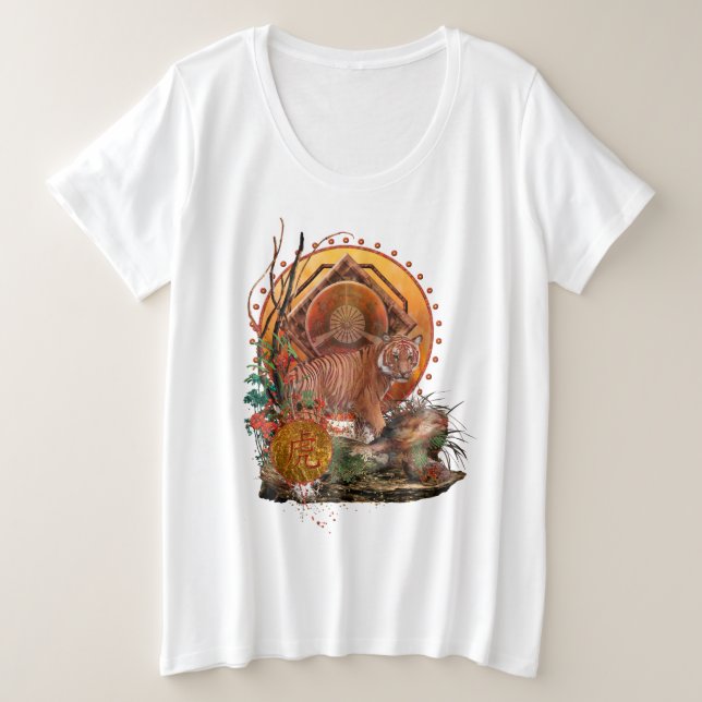 "TIGER GLORY" Malayan Tiger Plus Size T-Shirt (Design Front)