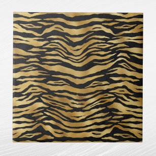 Tiger Gold Black Animal Print Ceramic Tile