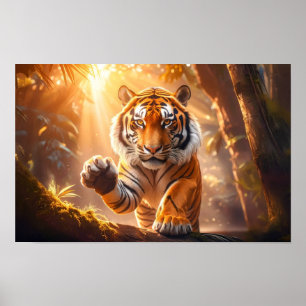 Tiger - Golden Tiger Greeting Poster