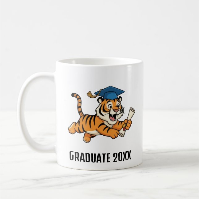 Tiger Graduation Personalized Coffee Mug (Left)
