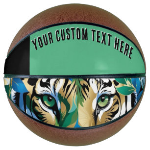 Tiger Green Eyes Modern Cool Wild Animal Basketball