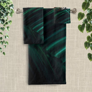 Tiger Green Jungle Leaves Bath Towel Set