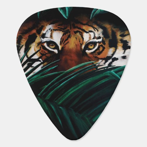 Tiger Green Jungle Leaves Guitar Pick