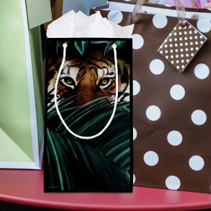 Tiger Green Jungle Leaves Small Gift Bag