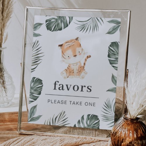 Tiger Greenery Favors Sign