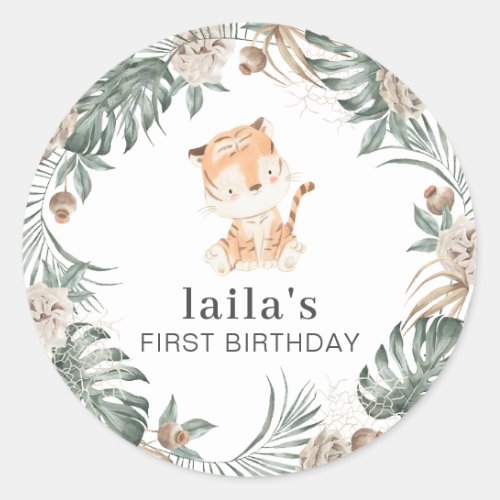 Tiger Greenery Floral Sticker