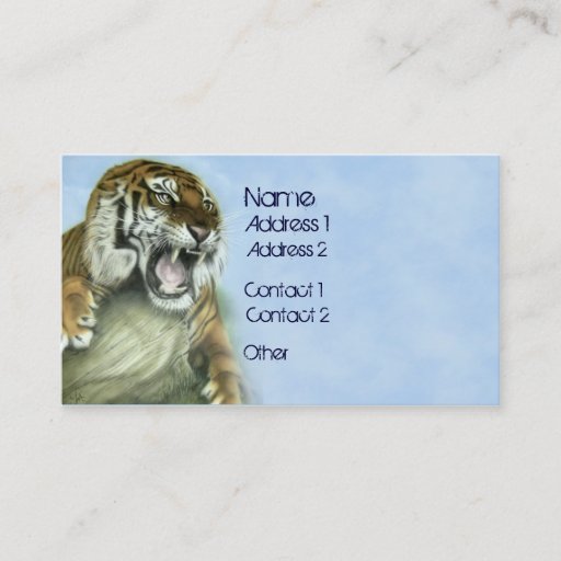 Customizable Tiger Growl Business Card Templates