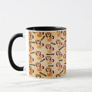 Tiger Hair Cat on Peach Color Mug