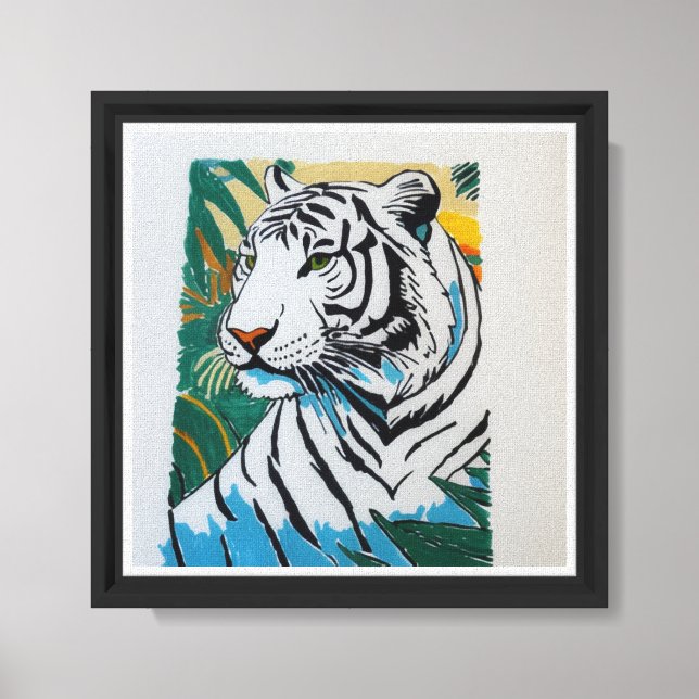 Tiger Hand Painted by Mark Elsen Canvas Print (Front)