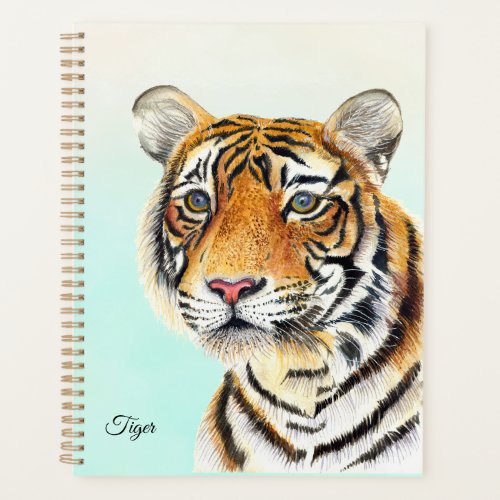 Tiger Hand Painted Watercolor Wildlife Art Planner