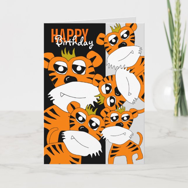 Tiger Happy Birthday Card (Front)