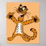 tiger happy euphoric cat nature poster