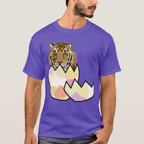 Tiger Hatching from Easter Egg T_Shirt