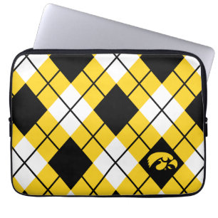 Tiger Hawk Logo Argyle Pattern Laptop Sleeve