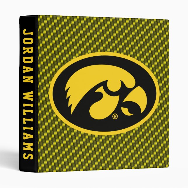 Tiger Hawk Logo | Carbon Fiber Pattern 3 Ring Binder (Front/Spine)