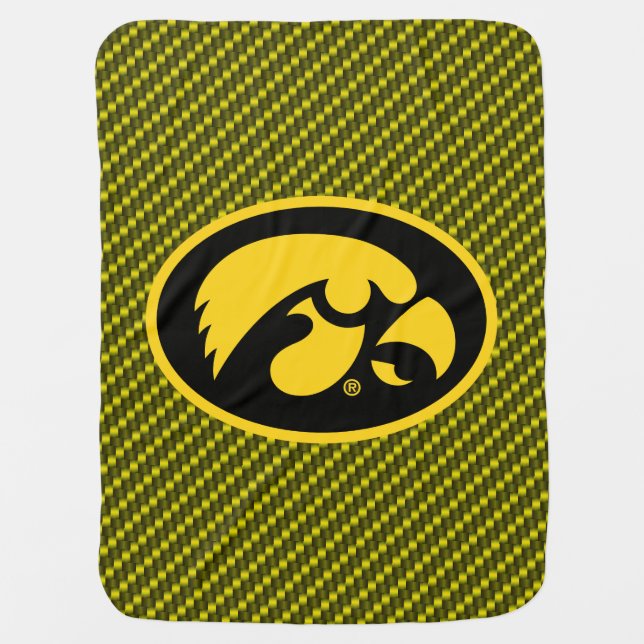 Tiger Hawk Logo | Carbon Fiber Pattern Baby Blanket (Front)