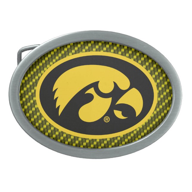 Tiger Hawk Logo | Carbon Fiber Pattern Belt Buckle (Front)