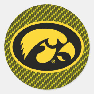 Tiger Hawk Logo Carbon Fiber Pattern Classic Round Sticker