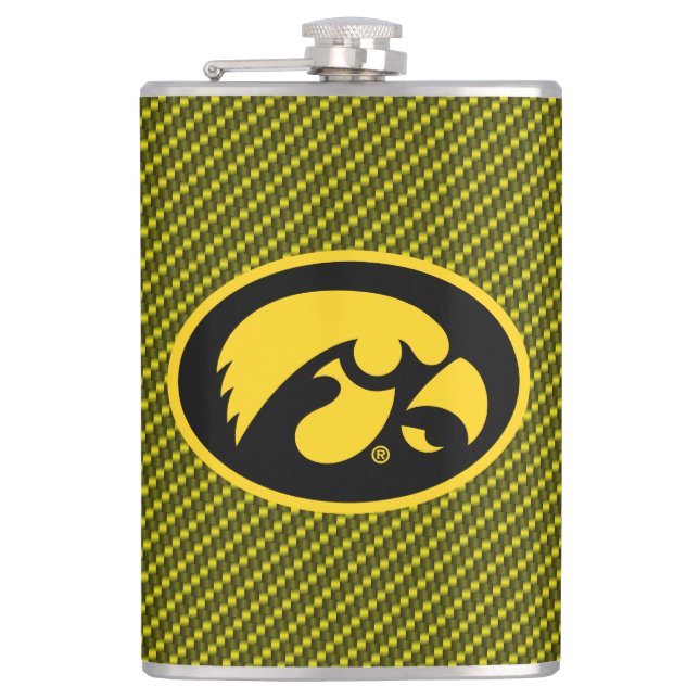 Tiger Hawk Logo | Carbon Fiber Pattern Flask (Front)
