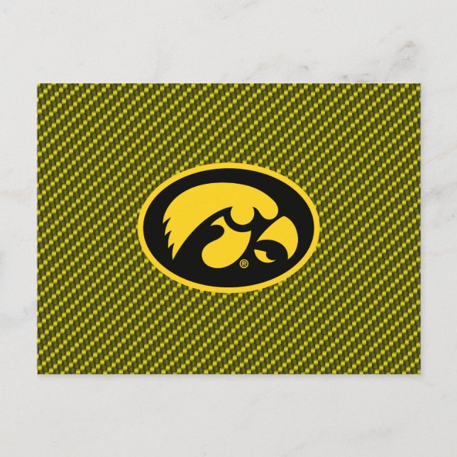 Tiger Hawk Logo | Carbon Fiber Pattern Invitation Postcard (Front)