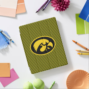 Tiger Hawk Logo   Carbon Fiber Pattern iPad Smart Cover