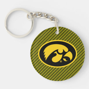 Tiger Hawk Logo Carbon Fiber Pattern Keychain