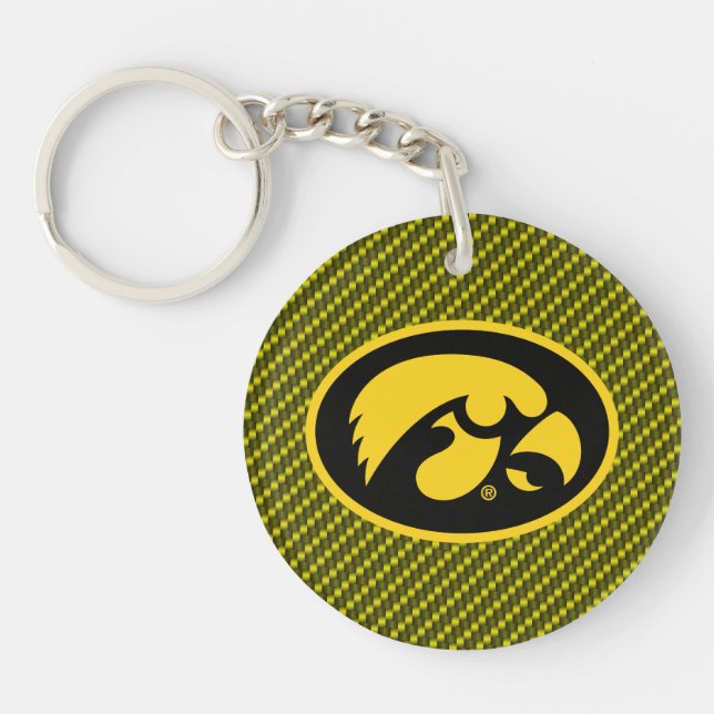 Tiger Hawk Logo | Carbon Fiber Pattern Keychain (Front)