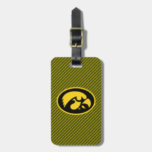 Tiger Hawk Logo   Carbon Fiber Pattern Luggage Tag