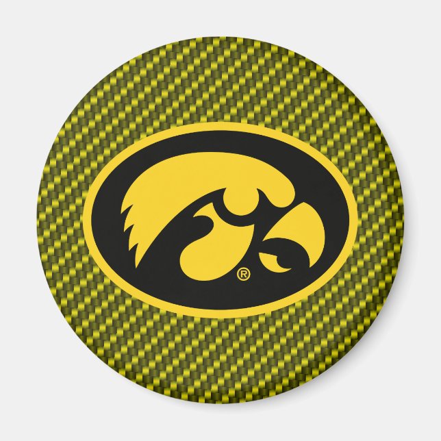 Tiger Hawk Logo | Carbon Fiber Pattern Magnet (Front)