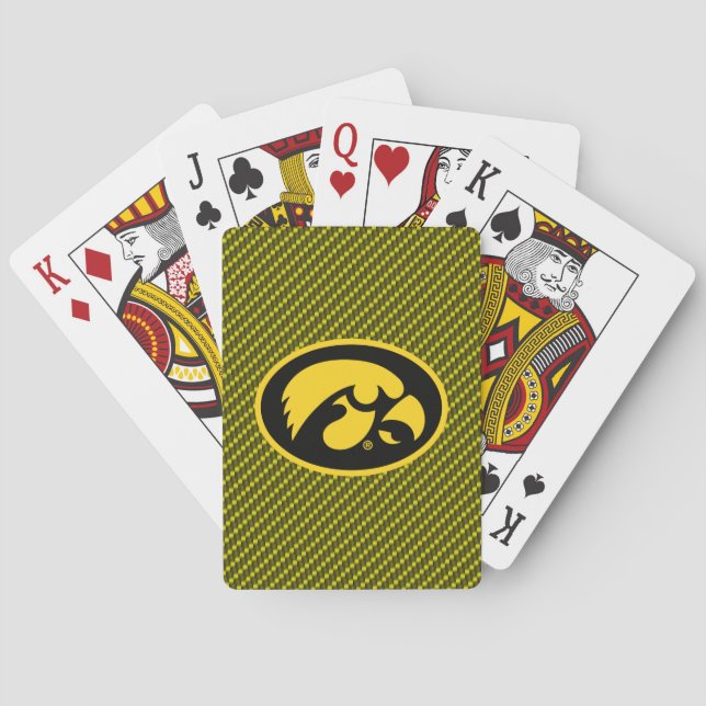 Tiger Hawk Logo | Carbon Fiber Pattern Poker Cards (Back)
