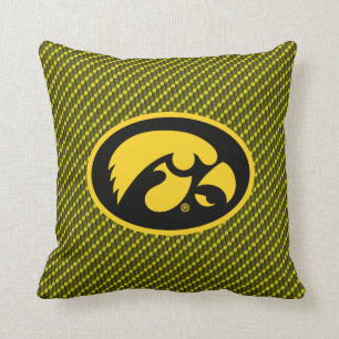 Tiger Hawk Logo Carbon Fiber Pattern Throw Pillow