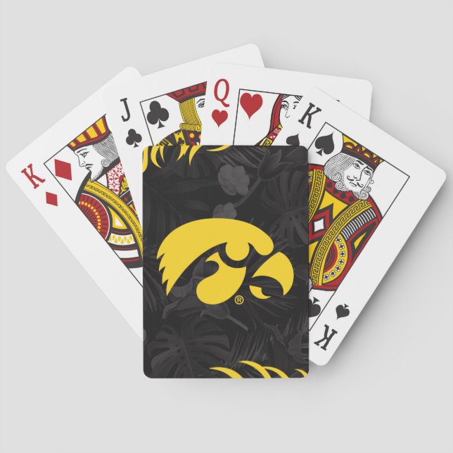 Tiger Hawk Logo | Hawaiian Floral Poker Cards (Back)