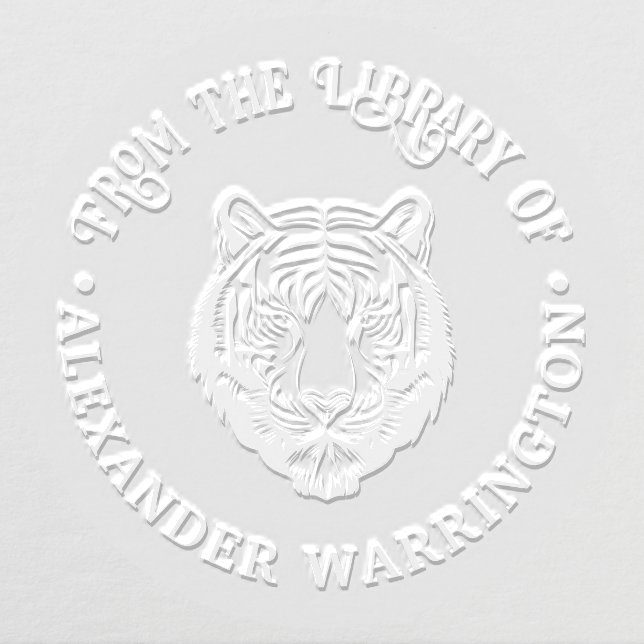 Tiger Head #2 “From the library of” Book Name Embosser (Design)