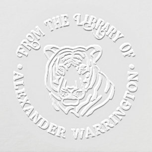 Tiger Head #3 “From the library of” Book Embosser