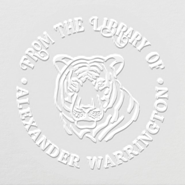 Tiger Head #3 “From the library of” Book Embosser (Design)