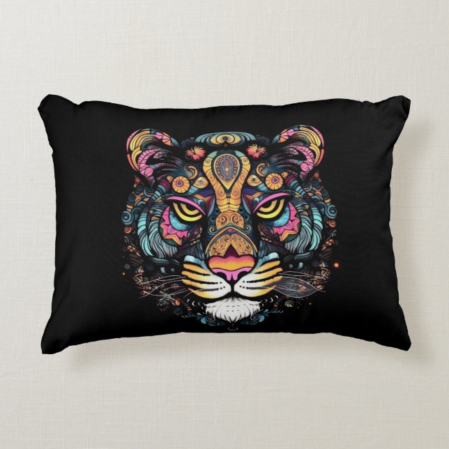 Tiger Head  Accent Pillow (Front)