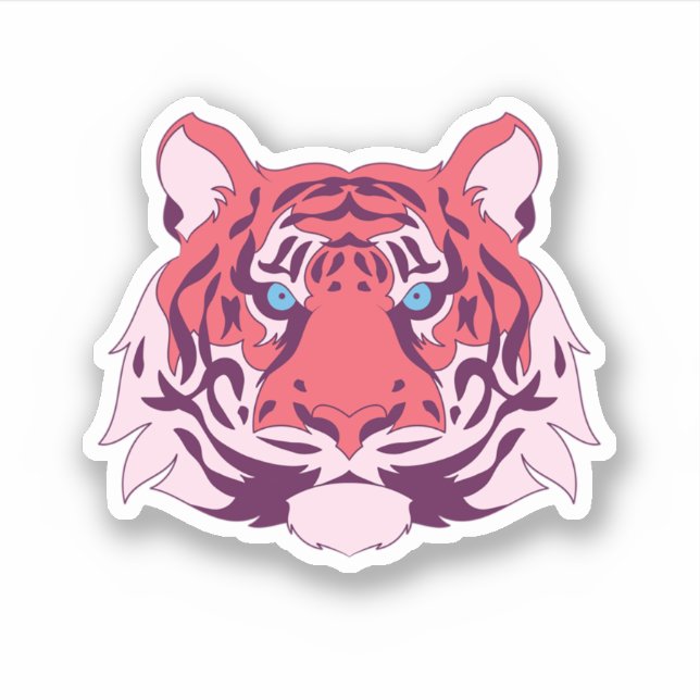 Tiger Head Asia Wildlife Animal Wild Cat Tiger. Pe Sticker (Front)