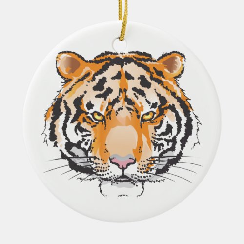 Tiger Head Ceramic Ornament