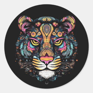 Tiger Head Classic Round Sticker