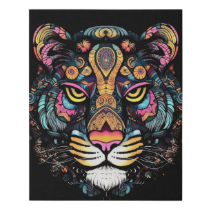 Tiger Head Faux Canvas Print