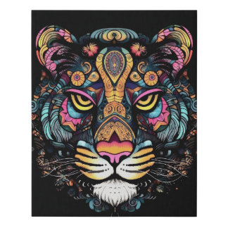 Tiger Head Faux Canvas Print
