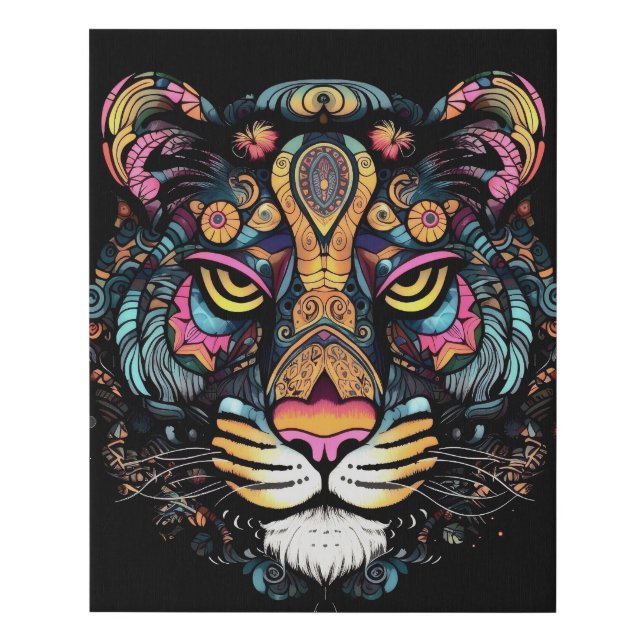 Tiger Head  Faux Canvas Print (Front)